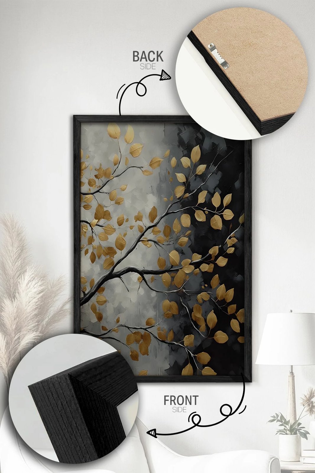 Pikturë dekorative me kornizë (3 copë), Wallity, Ersy3Syhcrv37