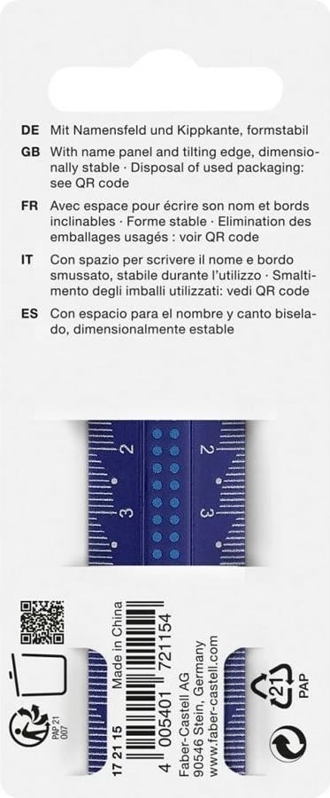 Vizore Faber-Castell 15cm, ngjyra të përziera, plastikë, rezistente