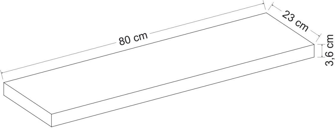 Raft muri Skye Decor, i bardhë, 80cm Raft muri Skye Decor, i bardhë, 80cm