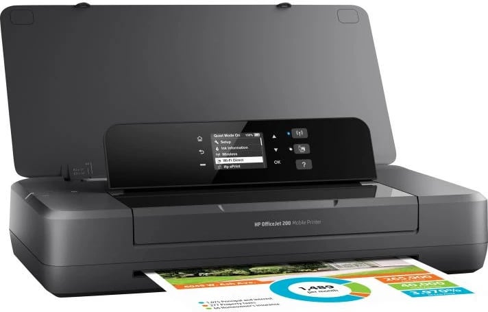 Printer portabël, HP OfficeJet 200 (CZ993A#BHC), Inkjet A4, 600 dpi, 13–23 ppm, bateri, e zezë