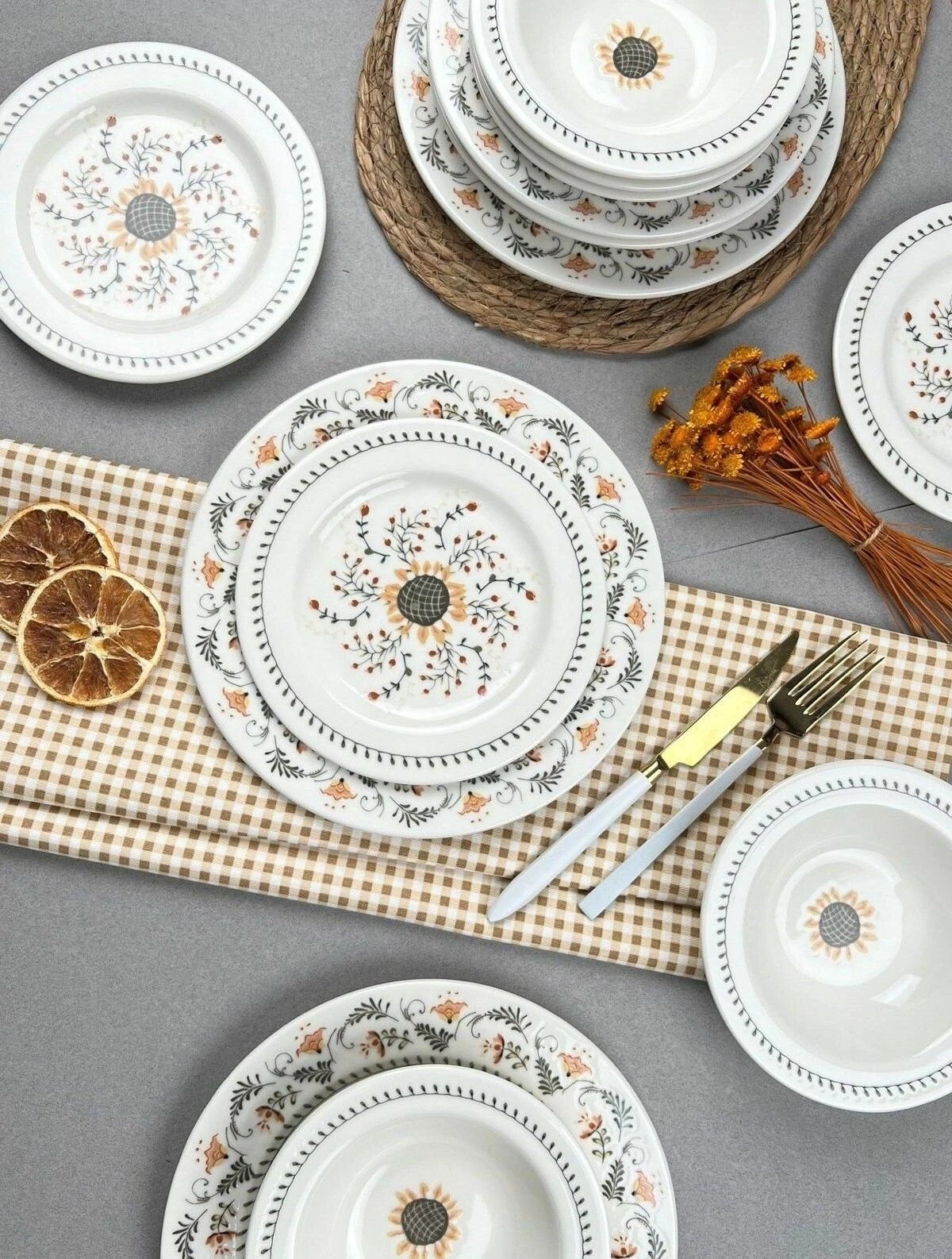 Set enësh për drekë (24 copë), Hermia Concept, Sunflower 24