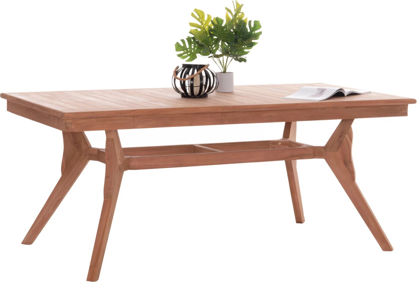 Tavolinë ngrënie për jashtë, dru teak natyral, WONDER FH18116, 180x91x75cm