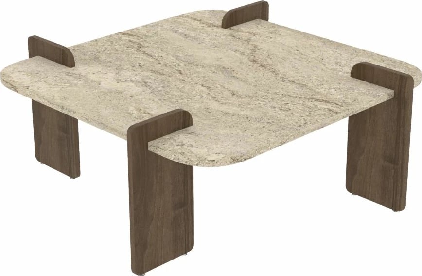 Tavolinë kafeje Skye Decor, ngjyrë travertin, arrë