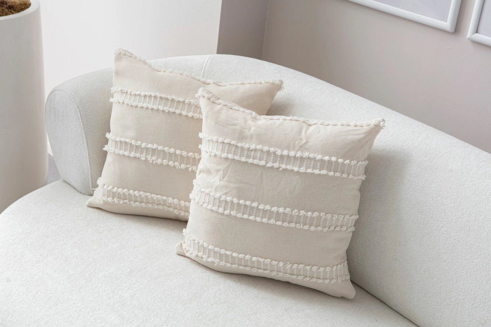 Set mbulesash për jastëkë (2 copë), krem, Tuffet v2