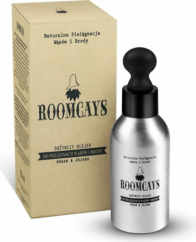 Vaj për mjekër dhe mustaqe për burra ROOMCAYS 50ml