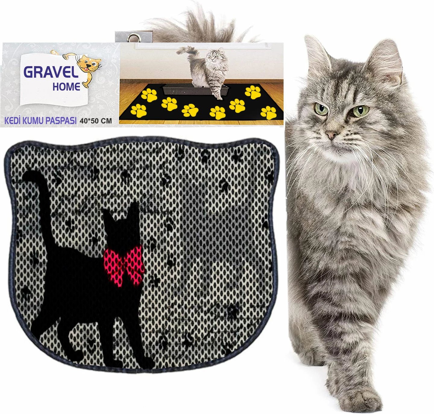 Tapet për rërë mace, shumëngjyrësh, Paws & Whiskers, Kdkafa0111, 40x50cm