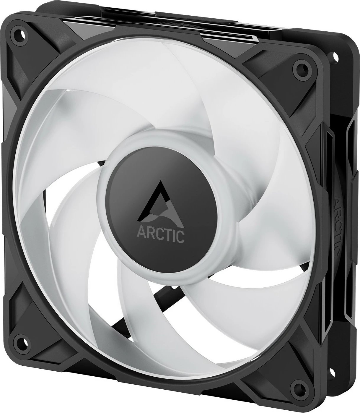 Ventilator kase ARCTIC P12 Pro A-RGB, 120mm, PWM, LED shumëngjyrësh, zi/bardhë