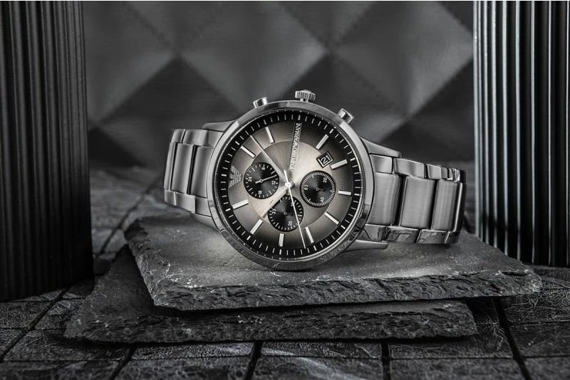 Orë dore për meshkuj Emporio Armani, titanium