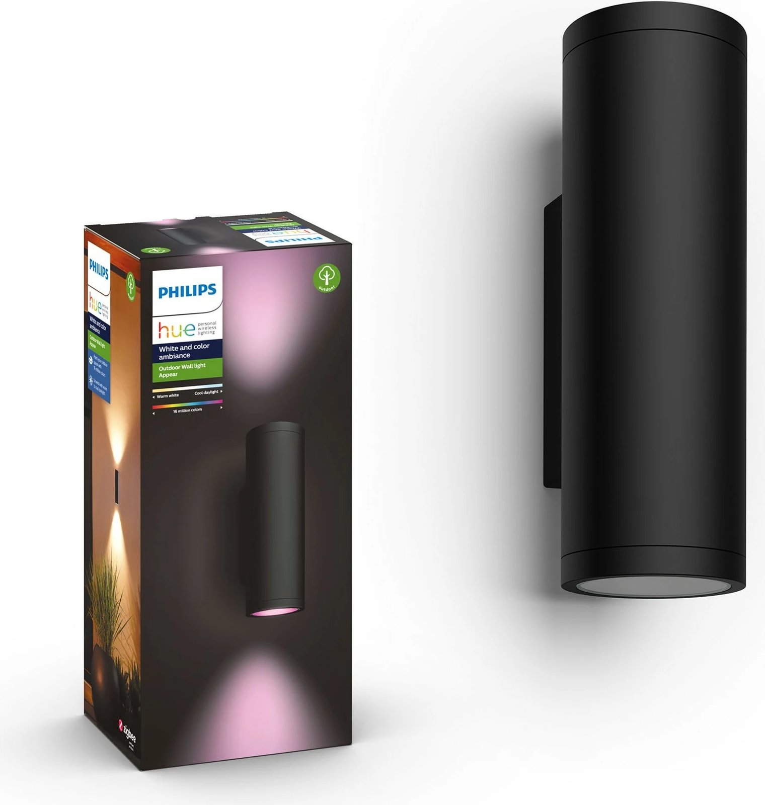 Dritë muri Philips Hue Appear, LED, Metal, Ngjyrë e zezë