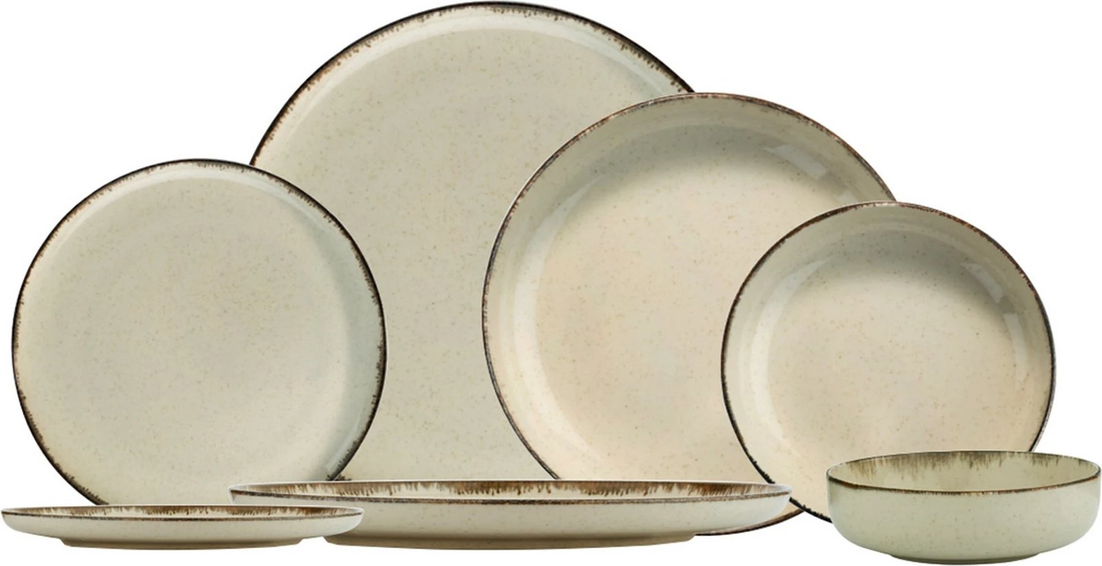 Set enësh për drekë (24 copë), Hermia, MOD24Y2730P02, ngjyrë kanellë