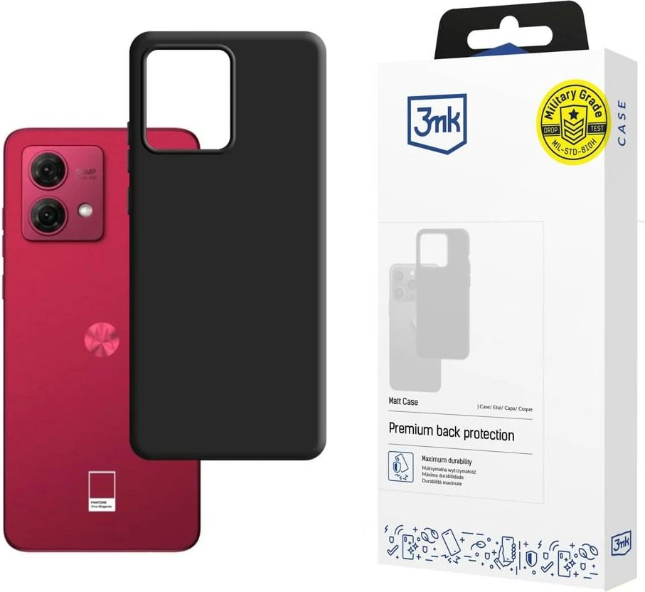 Mbështjellës 3mk Matt Case për Motorola Moto G84 5G, i zi