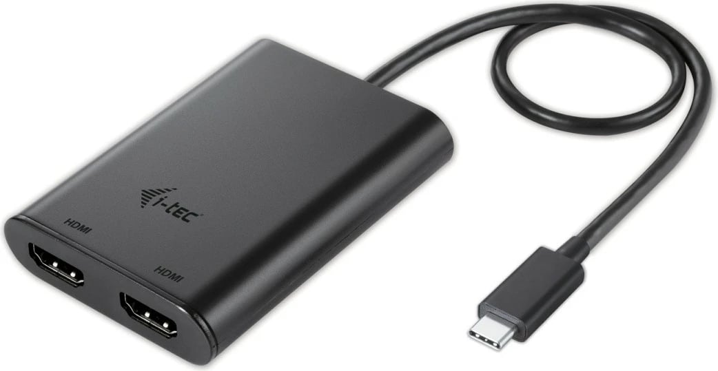 Adapter video USB-C në 2x HDMI i-tec C31DUAL4KHDMI, 4K Ultra HD, i zi