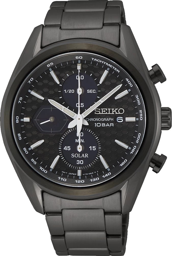 Orë dore SEIKO SSC773P1 për meshkuj, e zezë