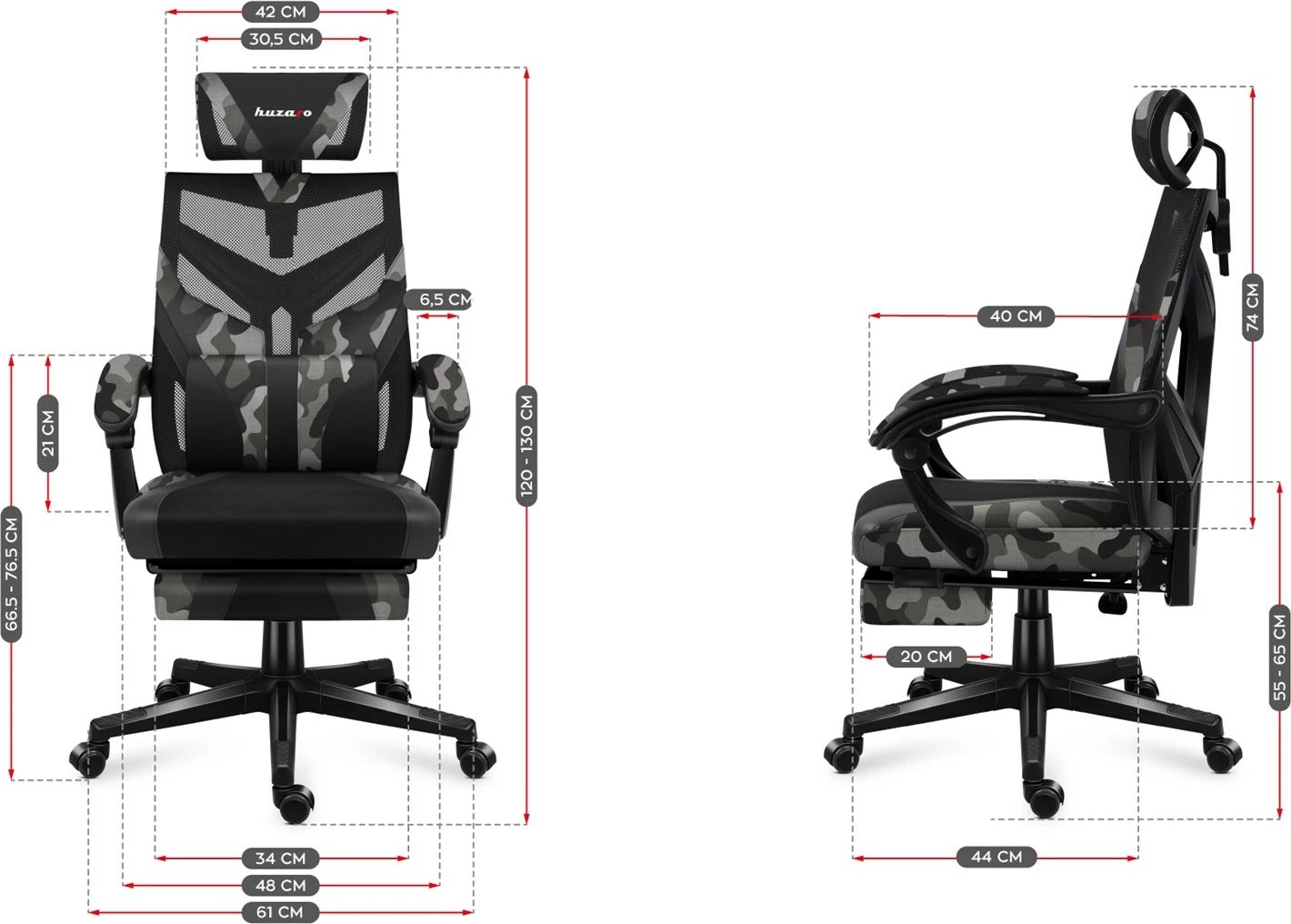 Karrige Huzaro Combat 5.0, e zezë / hirtë