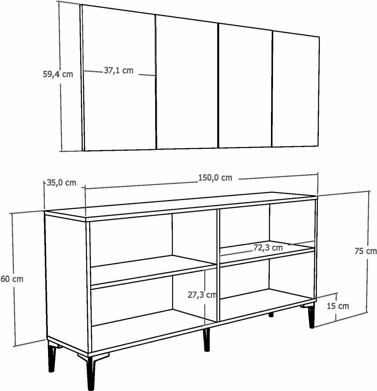 Konsol Skye Decor, Orion, e bardhë, argjend