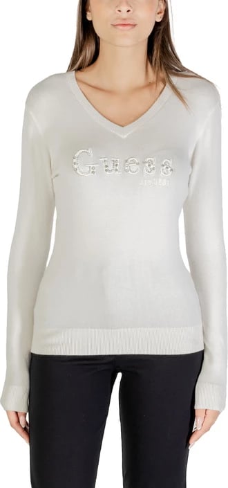 Xhemper Guess maglia femra, i bardhë