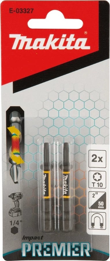 Bit Torx Makita E-03327, 2 copë, T10, 1/4, 50mm