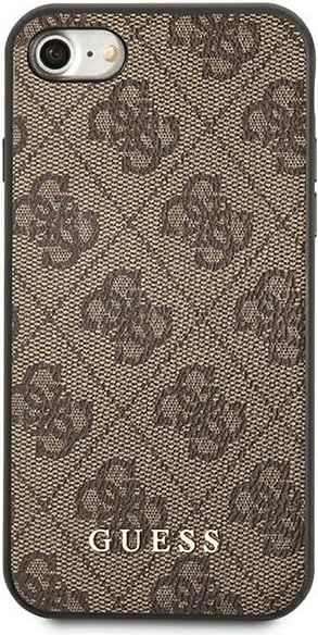 Mbështjellës Guess 4G Metal Gold Logo për iPhone SE 2022/2020/7/8, Kafe Mbështjellës Guess 4G Metal Gold Logo për iPhone SE 2022/2020/7/8, Kafe