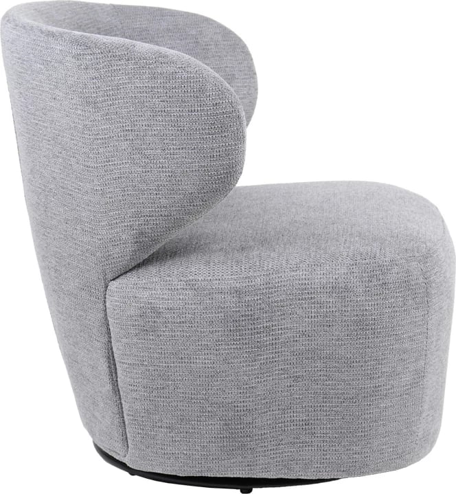 Karrige me krahë rrotulluese Marelia, material stof, ngjyrë gri, 73x76x76cm