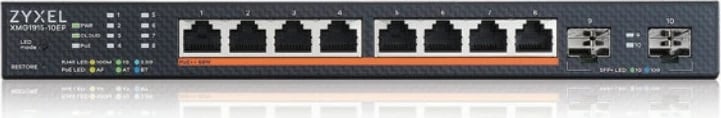 Switch Zyxel XMG1915-10EP, Managed, L2, 2.5G Ethernet, PoE, Rack mounting