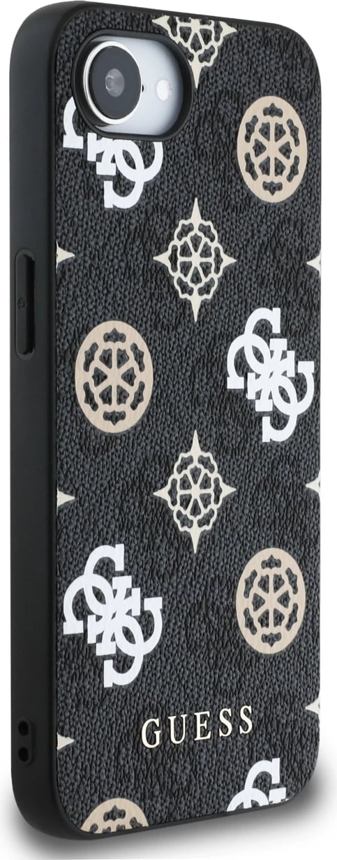 Mbështjellës Guess PU 4G Peony me MagSafe për iPhone 16e, i zi Mbështjellës Guess PU 4G Peony me MagSafe për iPhone 16e, i zi