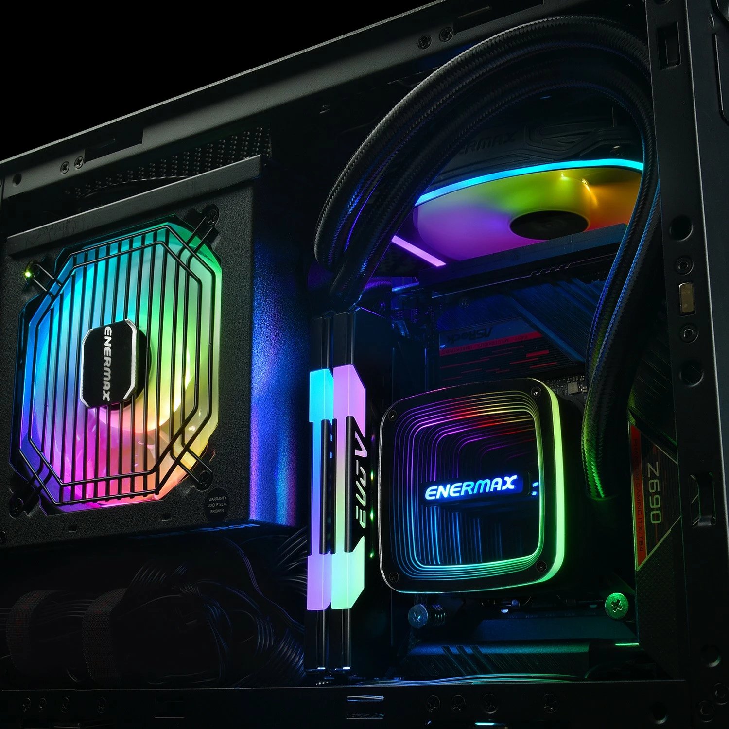 Ftohës uji Enermax Aquafusion ADV ELC-AQFA120-SQA, 120mm, RGB, i zi
