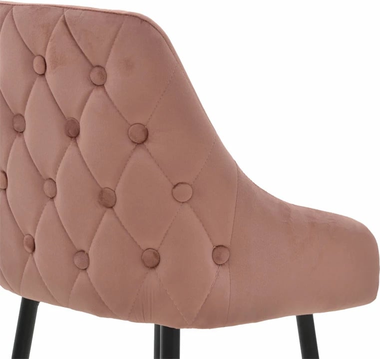 Karrige për bar Lithe metal ngjyrë ari e zezë-kadife mollë e kalbur 47x44x98cm