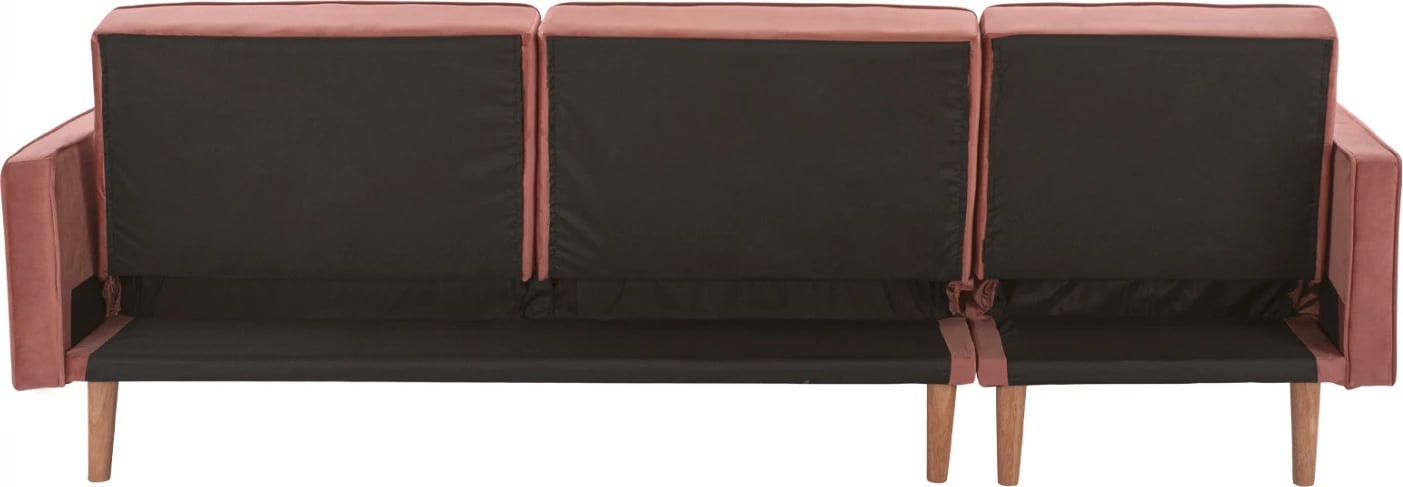 Divan qoshe i kthyeshëm TALIA FH3153.02 kadife në ngjyrë rozë e pluhurosur 267x153x85 cm
