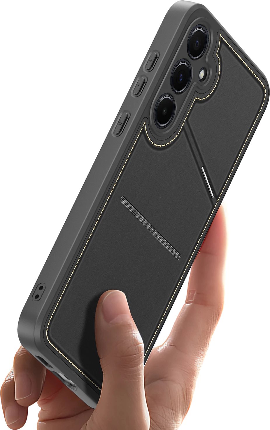 Mbështjellës Dux Ducis Rafi II për Samsung Galaxy S25, me stand, portofol, MagSafe, e zezë