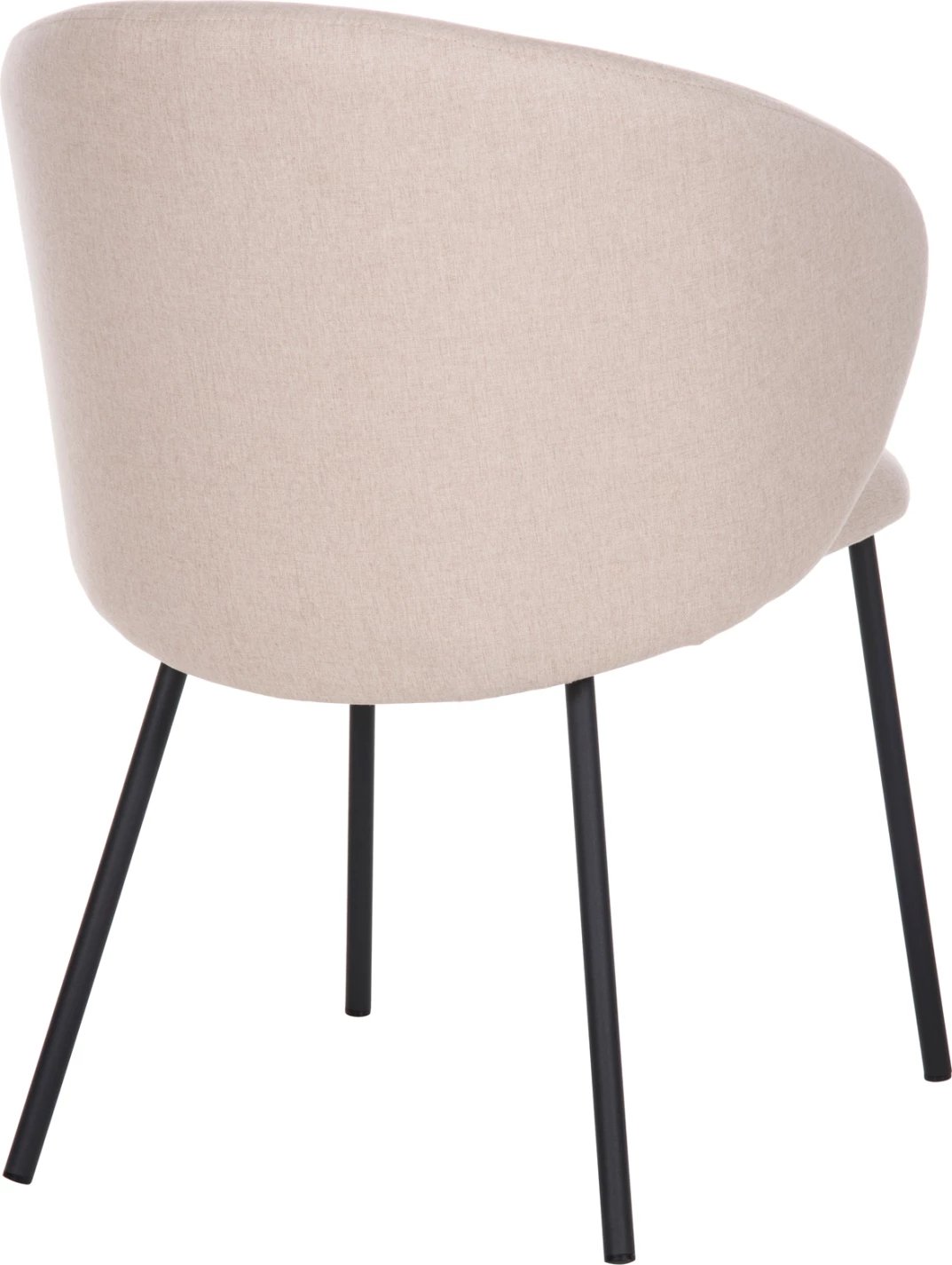 Karrige për ngrënie ISIAH FH9615.03, pëlhurë bezhë, këmbë metalike të zeza, 56x56x76H cm, set prej 2 copash