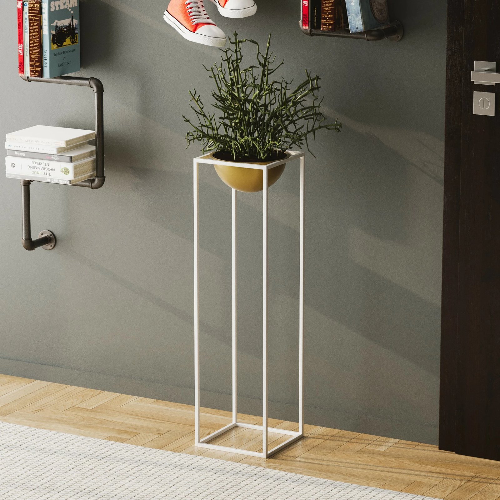 Vazo dekorative, e bardhë dhe ari, GED-020-C Vazo dekorative, e bardhë dhe ari, GED-020-C