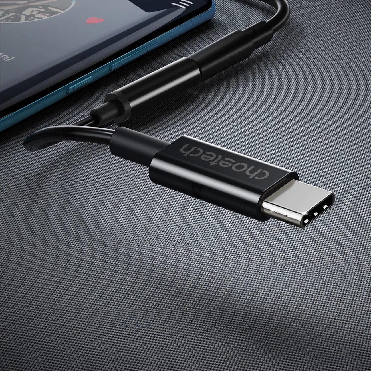 Adapter audio Choetech AUX003, USB-C në 3.5mm, i zi