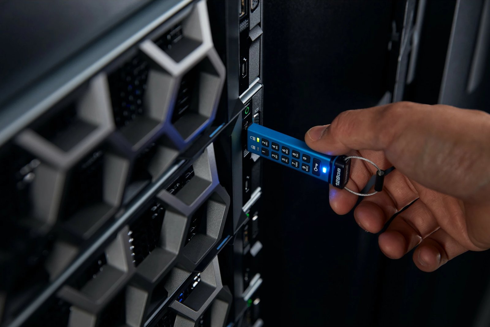 USB stick Kingston IronKey Keypad 200C 128GB, USB-C, kaltër