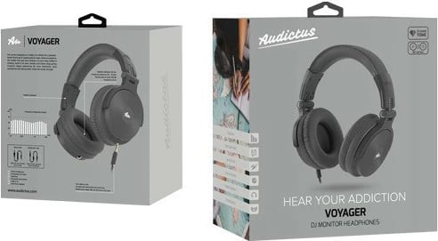 Kufje Audictus Voyager AWH-1514 me mikrofon, Stereo, 3.5 mm/6.3 mm, të zeza