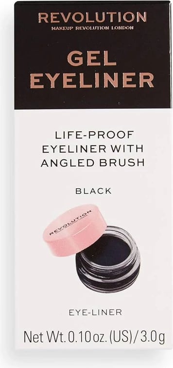 Revolution Eyeliner Gel Pot with Brush - Black