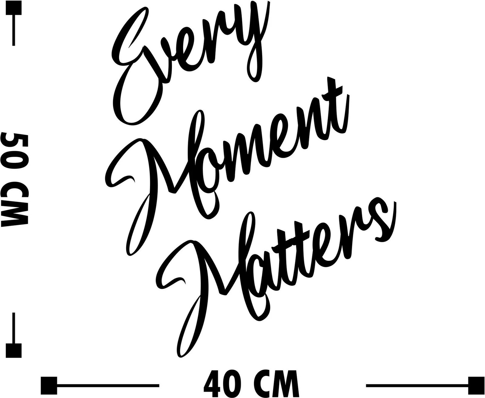 Aksesor dekorativ muri prej druri, Every Moment Matters, ngjyrë e zezë