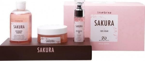 Set për flokë Inebrya Sakura Shampoo 300ml + Maskë 250ml+ Serum 50 ml