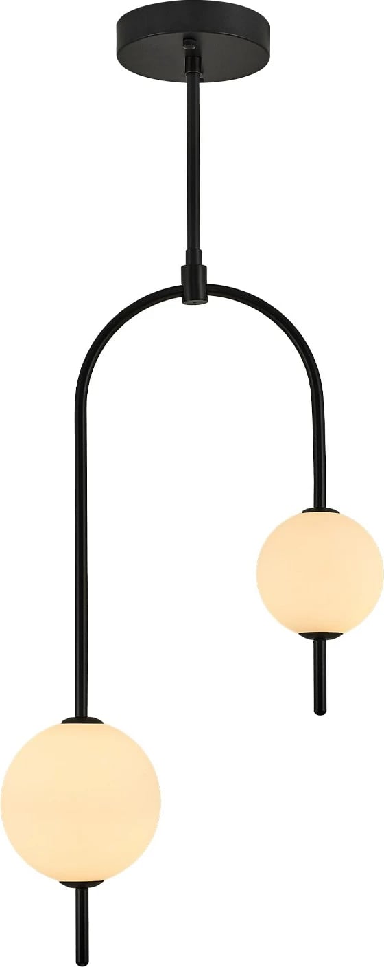 Llambë tavani Opviq, Krakow - C1185, xham opal, e zezë dhe e bardhë