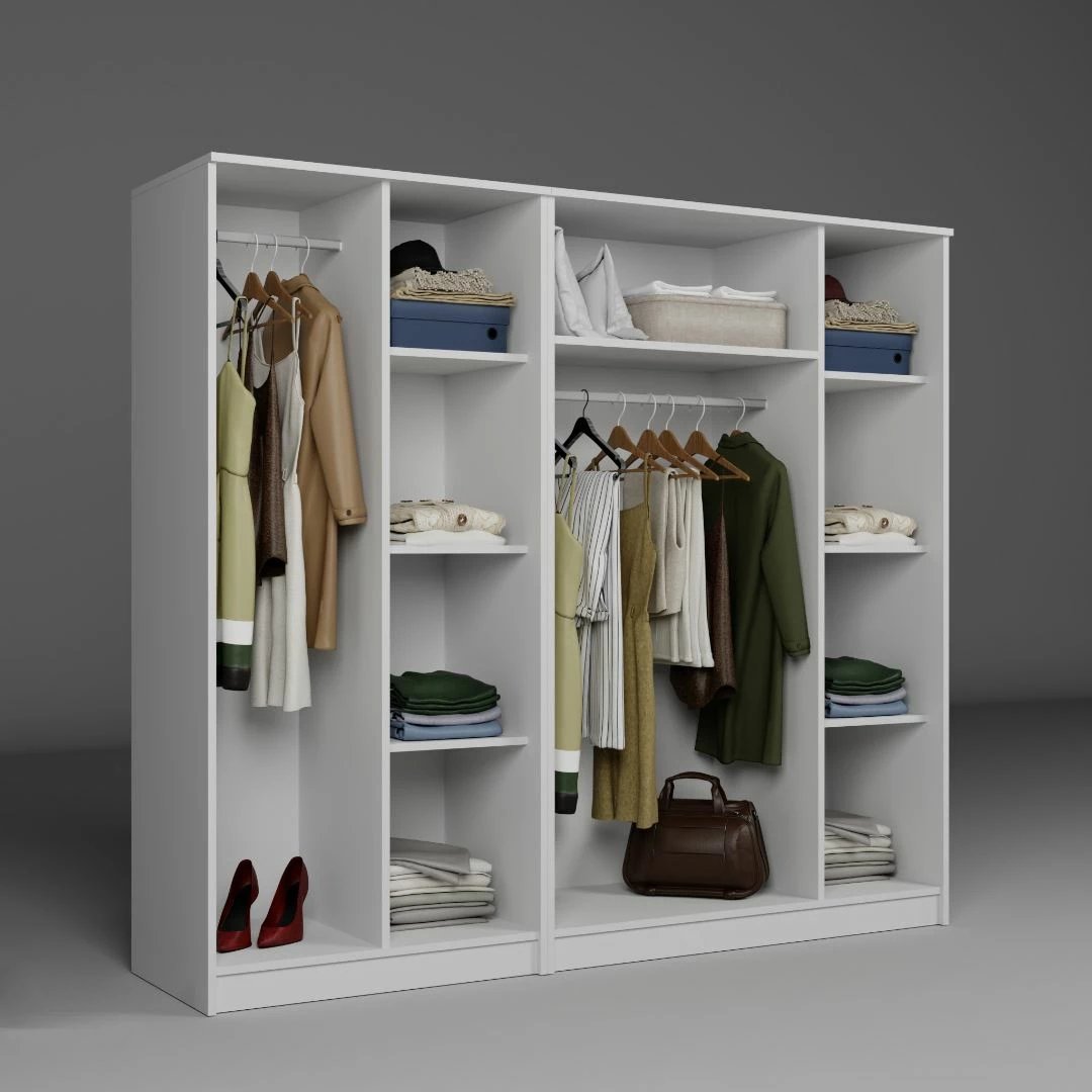 Dollap Skye Decor, Kardelen 1600-104, i bardhë, me shumë rafte