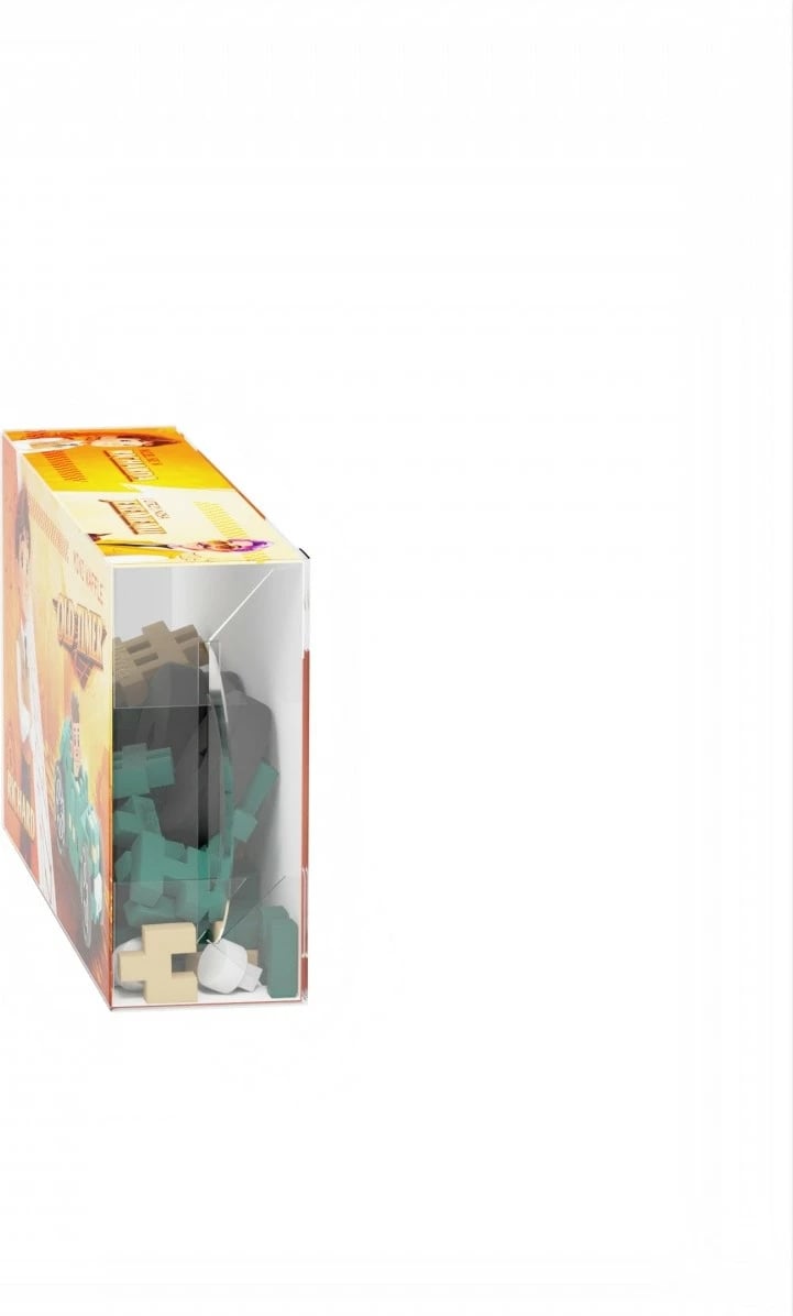 Set blloqe ndërtimi Marioinex Mini Waffle, 50 elemente, makinë garash, turkuaz