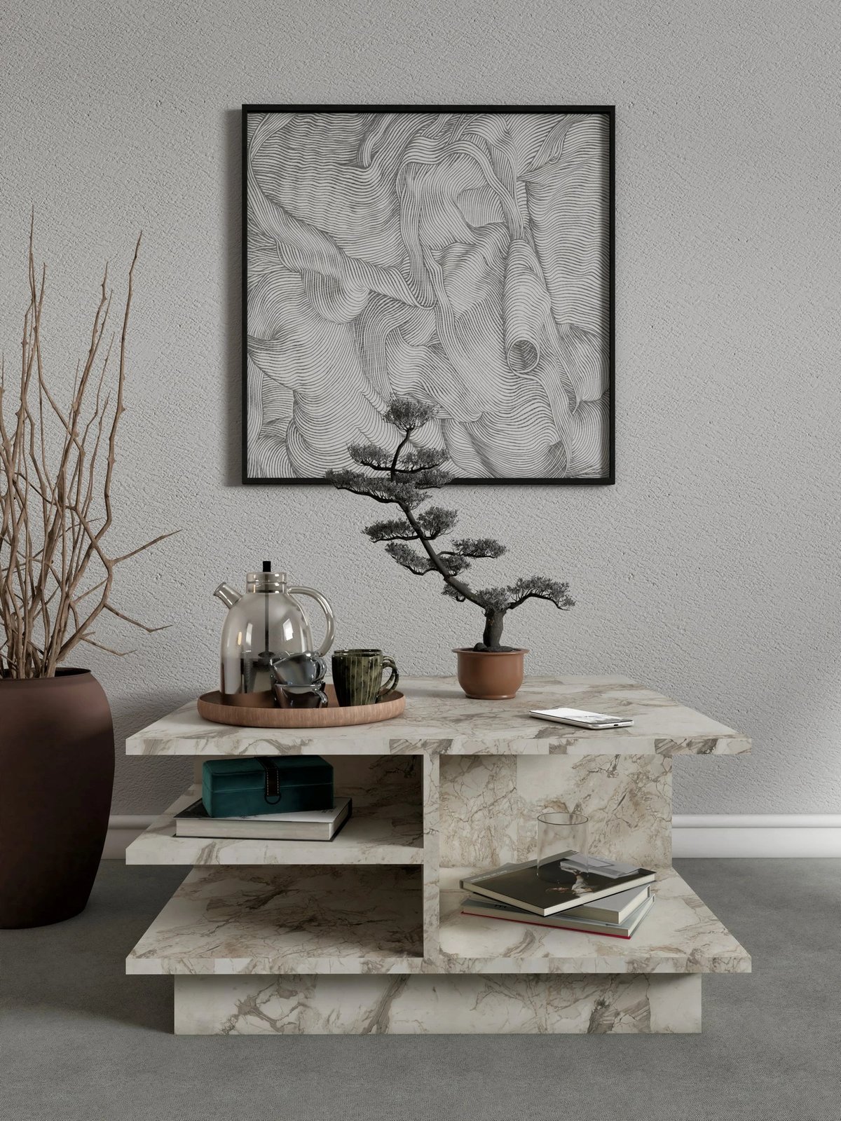 Tavolinë kafeje, ngjyrë mermeri Ephesus, Skye Decor