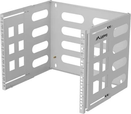Kornizë murale RACK 19", Lanberg, FB01-5408-10S, 8U, 497×400×390 mm, ngarkesë 12 kg, çelik, gri RAL7035