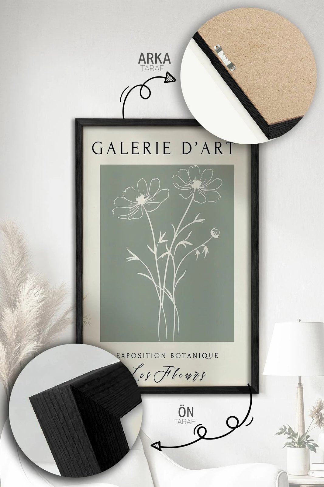 Set pikturash dekorative me kornizë (3 copë), Wallity, Artvmodel24-Sıyah