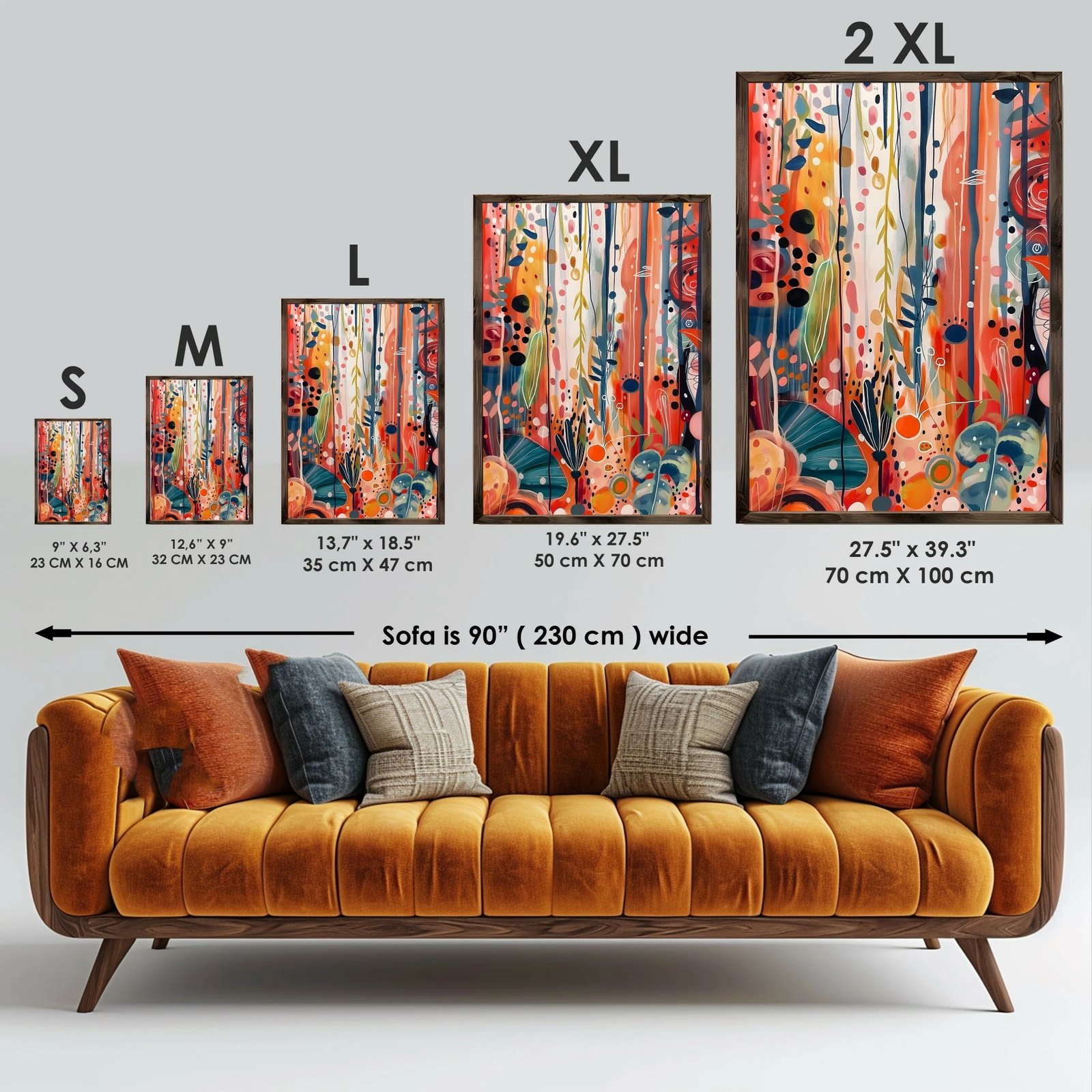 Pikturë dekorative me kornizë MDF, shumëngjyrëshe, Wallity, GE174-L