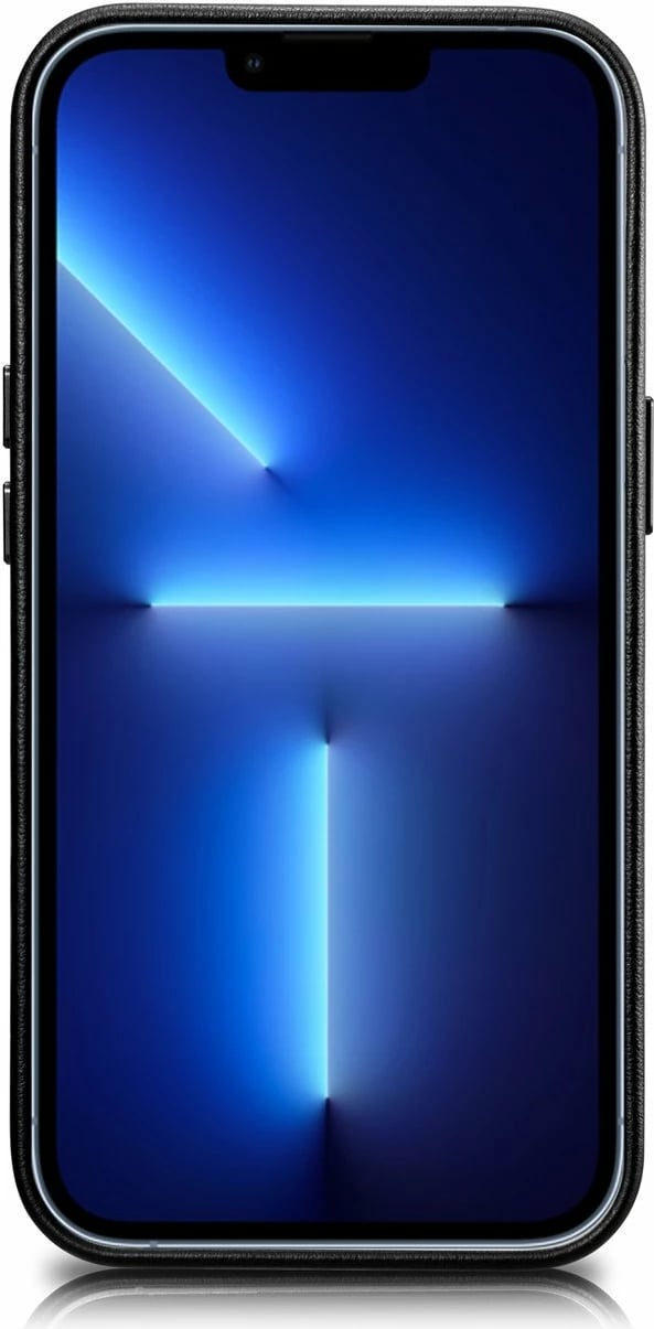 Mbështjellës iCarer për iPhone 14, lëkurë, MagSafe, i zi
