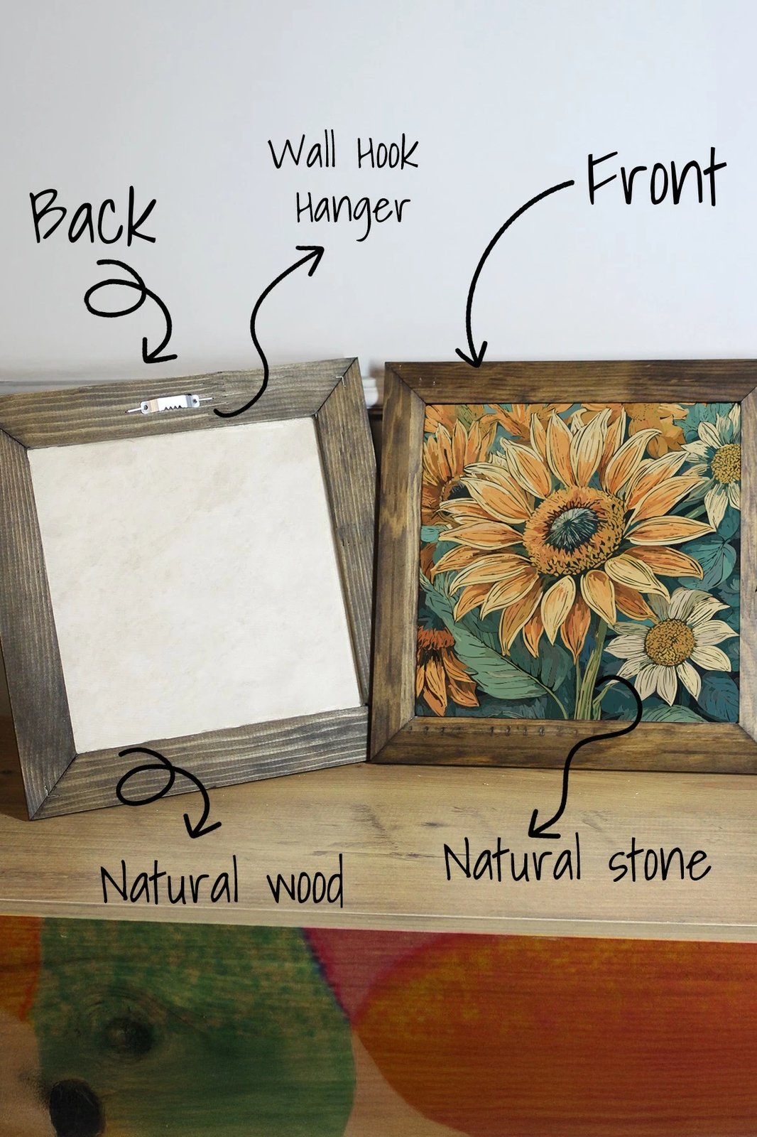 Pikturë dekorative me kornizë, shumëngjyrëshe, Ersytastablo14 - 16, 15.5x15.5cm