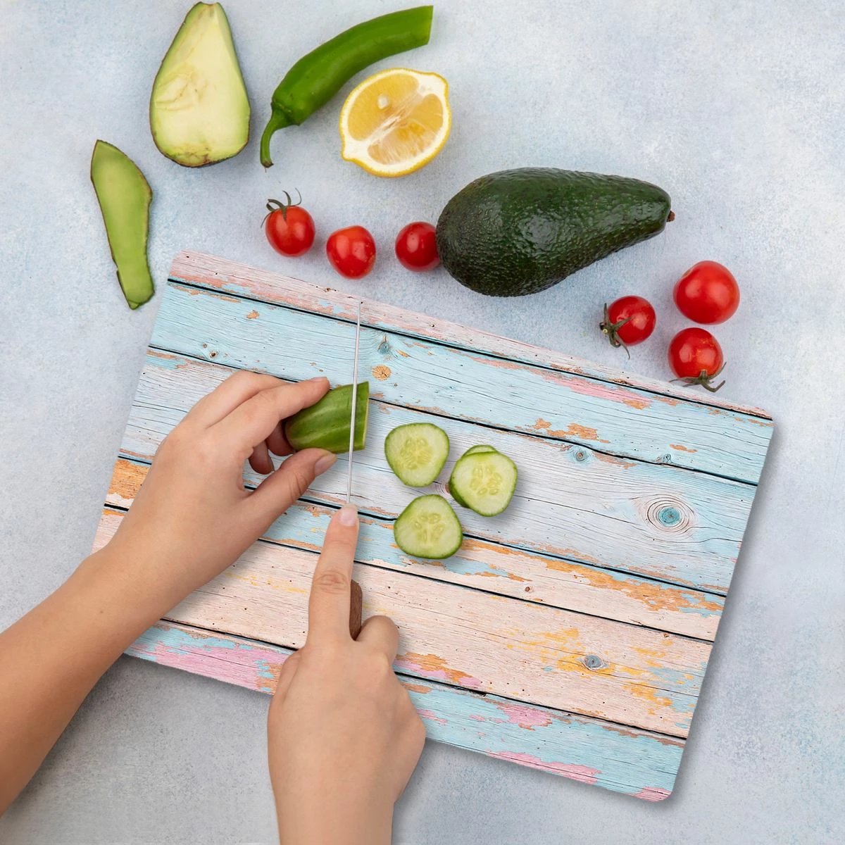 Dërrasë prerëse prej xhami të temperuar, shumëngjyrëshe, Hermia Ckt28 - 2030, 20x30cm