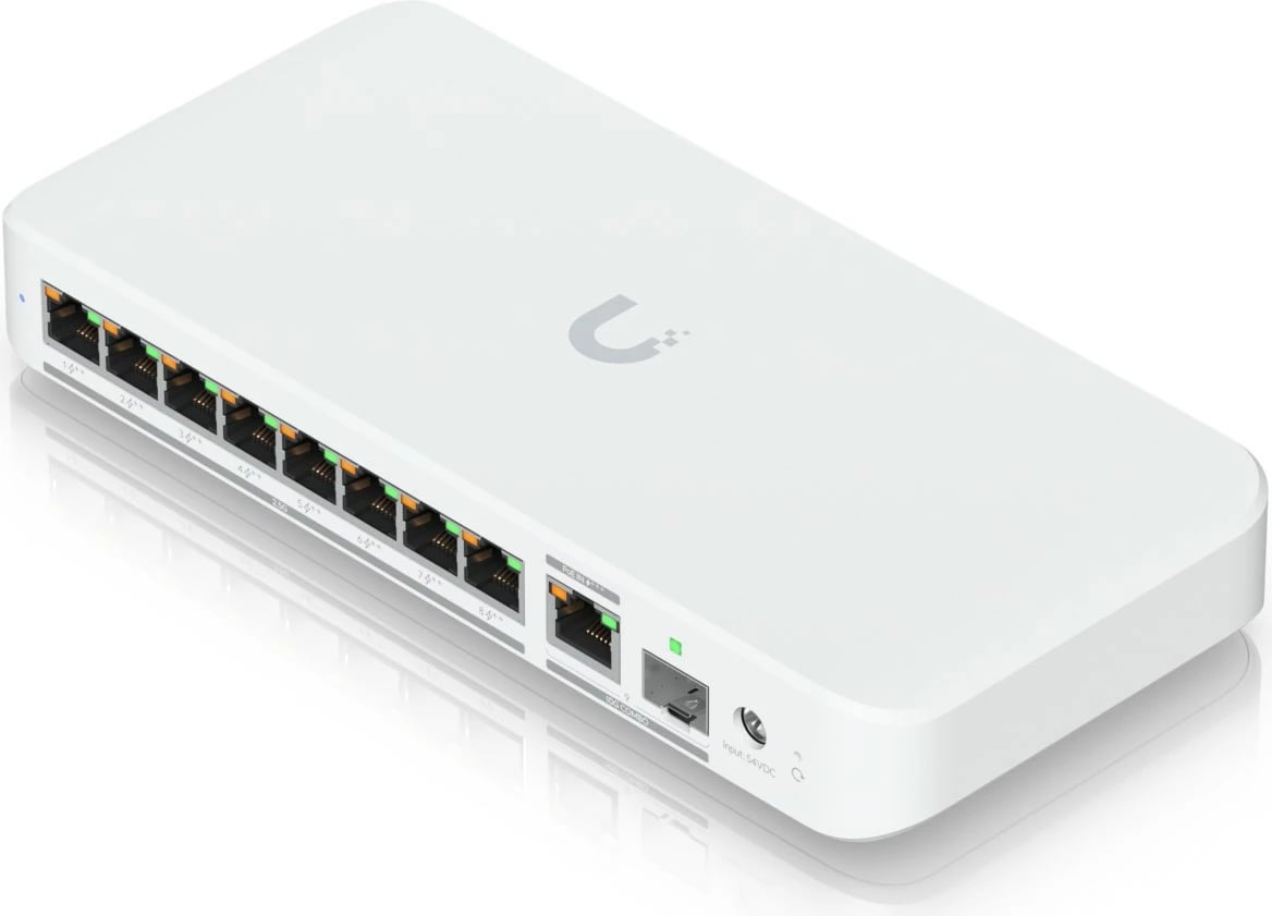Switch Ubiquiti USW-Flex-2.5G-8-POE, 8x 2.5GbE RJ45, 1x 10GbE SFP+, i bardhë