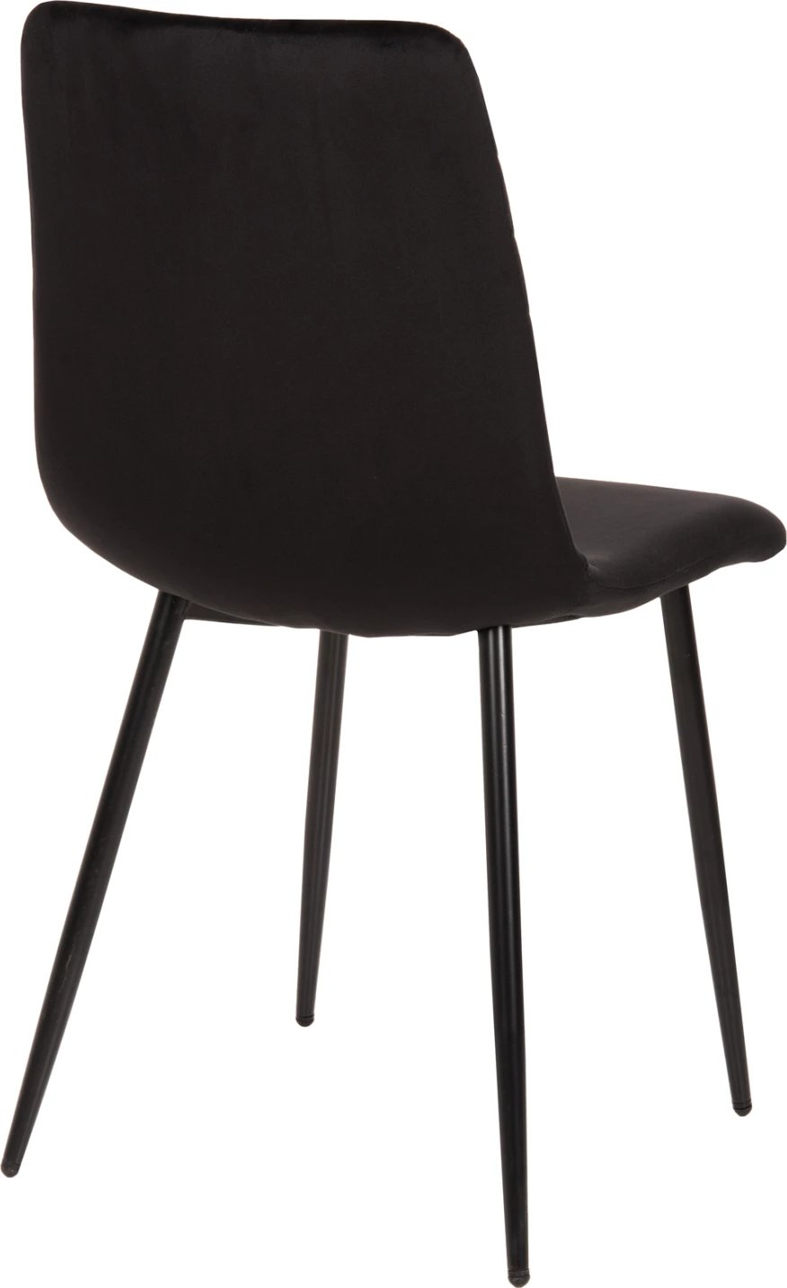 Karrige ngrënieje LATRELL, FH8587.04, kadife e zezë & këmbë metalike të zeza, 43x54x88H cm., set prej 4 copësh