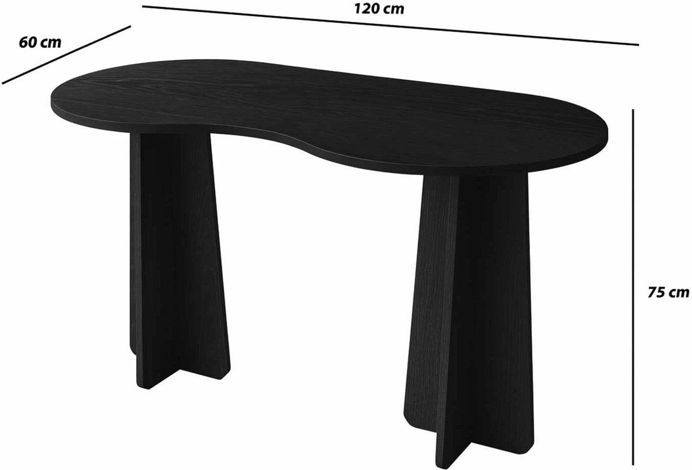 Tavolinë studimi Skye Decor, Infini, e zezë